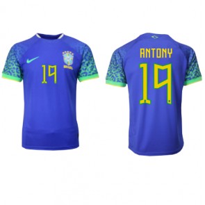 Brazílie Antony #19 Venkovní Dres MS 2022 Krátký Rukáv
